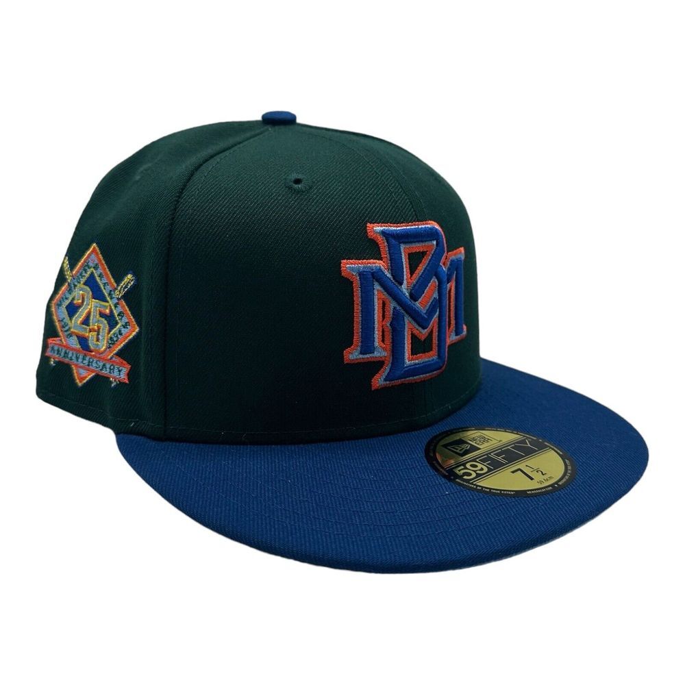 NWT New Era 59Fifty Milwaukee‎ Brewers 25th Anniversary Hat Cap Green Blue 7 3/4